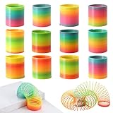 Rainbow Magic Spring, 12 PCS Colorful Rainbow Neon Plastic Spring Toy