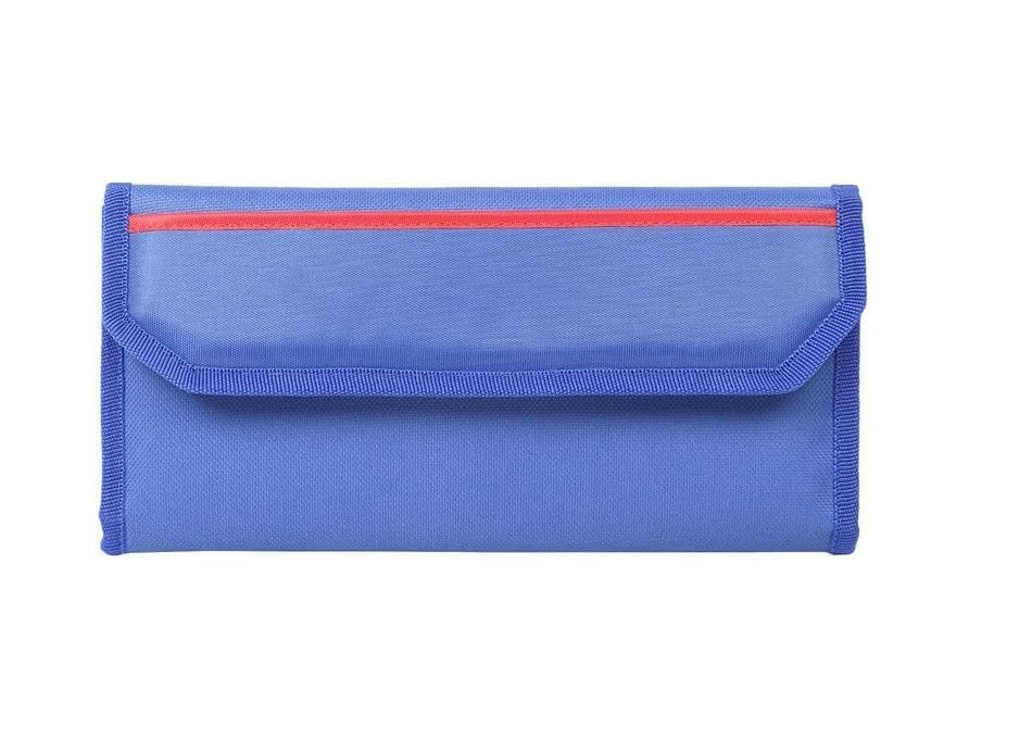 Zestale Cheque Book Holder, Vegan Nylon Expanding Handmade Multiple Cheque Book Holder for Cards, Women/Men Cheque Book Wallet, Traveling Wallets, Checkbook Holder for Office & Home (Blue & Red)-picture-0