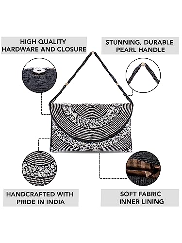 Image of Peora Malti Color Clutch Purses for Women Handmade Evening Handbags Bridal Clutch