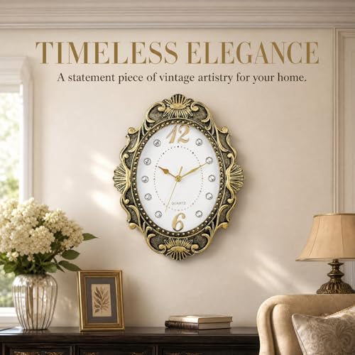 ZAVOOS 2 Pack 14 Inch Vintage Wall Clock, Battery Operated Quartz Movement - Image 5