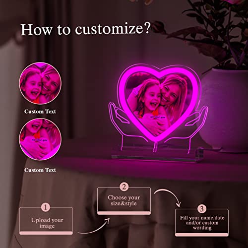 Bemaystar Personalized Gifts For Her, Custom Heart Night Light With Picture, Customized Valentine's Day Gifts For Boyfriend Girlfriend Couple Men Women #TOP5