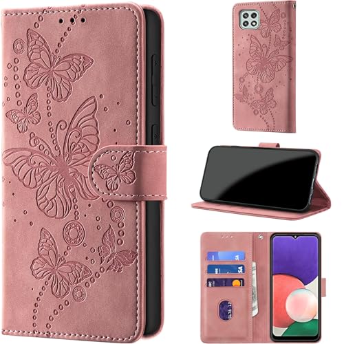for Samsung Galaxy A22 5G Wallet Case Flip Pink