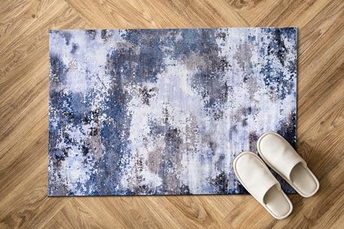 Tapete decorativo Luul Home 2x3 azul navy con respaldo antideslizante
