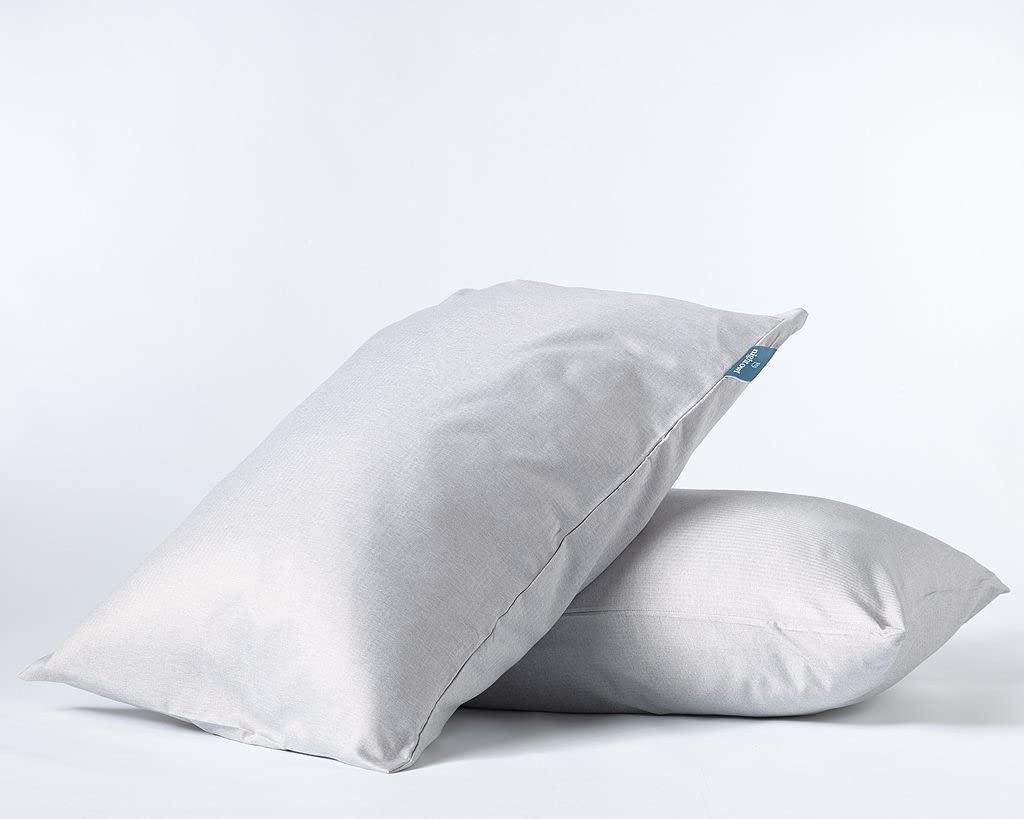 Night Owl - Herringbone Pillowcase Pair - Super Soft Touch - Two Printed Microfibre Pillow Covers - Luxury Bedding - Storm Grey