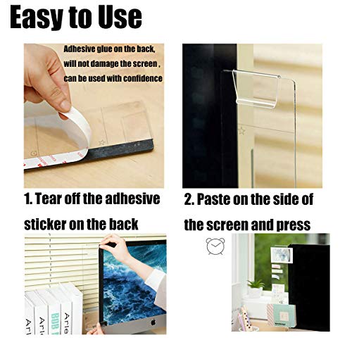 Monitor Memo Board,2 Pcs Acrylic Message Memo Boards Pad Phone Holder Left & Right Computer Monitors Screen Side Panel Sticky Reminder with Sticky Notes + Colored Index Tabs