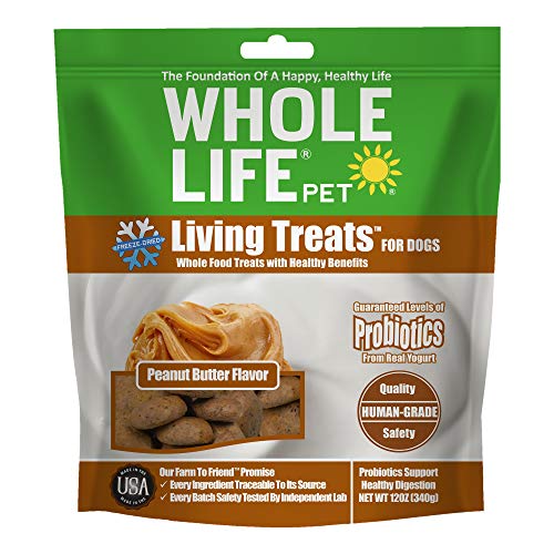 Whole Life Pet Human Grade Probiotic Dog Treats – Peanut Butter & Yogurt – Easy Digestion, Sensitive Stomachs - Made in The USA