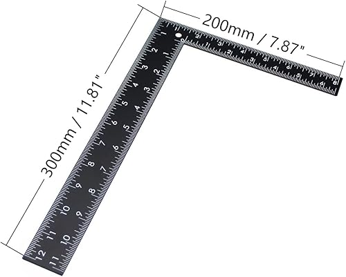 Miniatura 2 de Utoolmart Leather Craft - Regla cuadrada de medición de acero inoxidable templado pequeño para manualidades, herramientas de costura hechas a mano,
