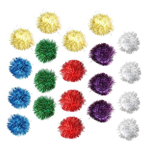 Toddmomy 20 Pcs Sparkle Ball Cat Teasing Interactive Pet for Cats Glitter Balls Stimulate Playtime Exercise Random Colors Enhance Bonding Random Color