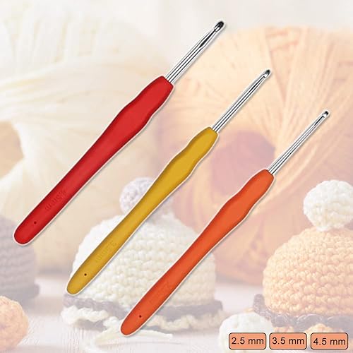 Miniatura 2 de QLRFFLJOY - Agujas de ganchillo de 0.098 in, 0.138 in, 0.177 in, 3 piezas, juego de ganchos de ganchillo, herramientas de tejido de hilo para tejer