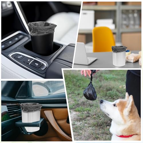 Image of 90 PCS Car Trash Bag Mini Trash Bags for Car Mini Cars Garbage Bag Small Black Strong Trashes CanBags with Tear-Resistant Small Plastic Bags for Desktop Trashes Cans Home Office Travel