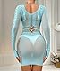 Buitifo Damen Sexy Dessous Kleid One Piece Babydoll Fishnet Nachtwäsche(ZJQ,Hellblau,M)