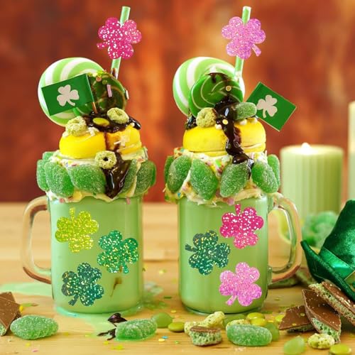 Image of 500Pcs St. Patrick's Day Stickers 1in Laser Shamrock Clover Stickers Roll 3 Colors Holographic Self-Adhesive Waterproof Irish Sticker Decor for Bottle Scrapbook Journal Envelopes Decorations