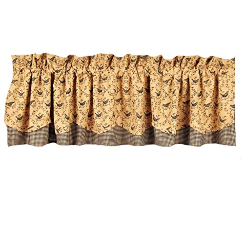 Buy Home Collection by Raghu Bird Nutmeg Fairfield Valance, 72 by 15.5