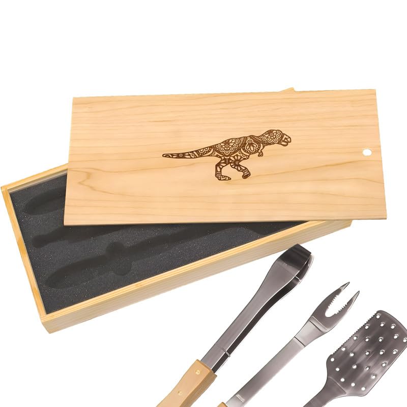 Set de herramientas para parrilla con diseño de dinosaurio miniatura 1