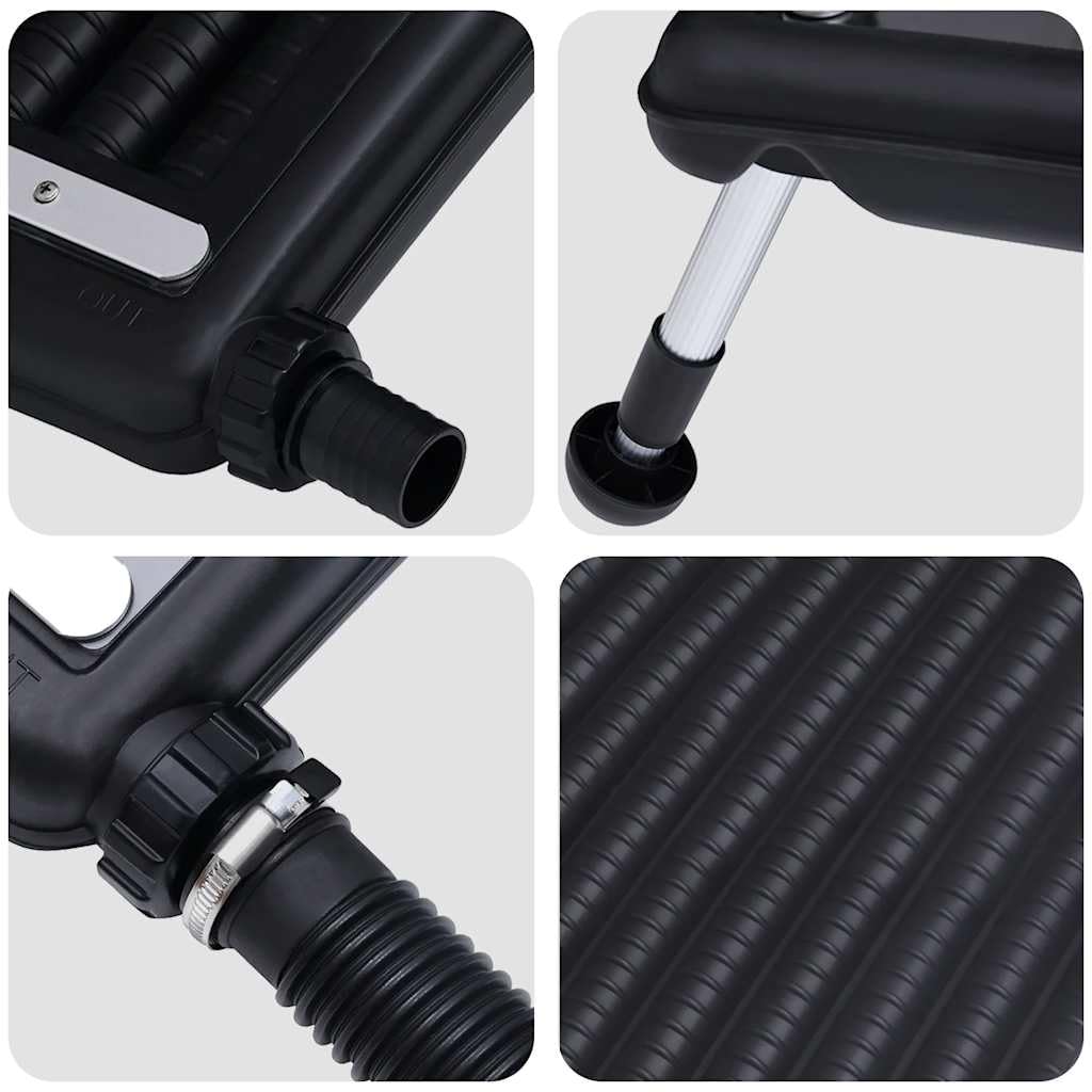 vidaXL Panel Calefactor Solar para Piscina Curvada Sistema de Calefacción Calentador Agua Caliente Sol de Energía Abrazaderas de Manguera 110x65 cm