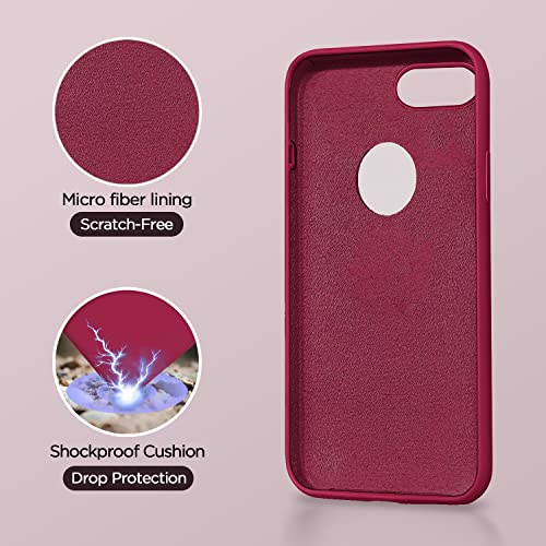 Image of Pikkme Back Cover | Full Camera Protection | Raised Edges | Super Soft Silicone | Bumper Case for iPhone 7 Plus / 8 Plus (Rose Red)