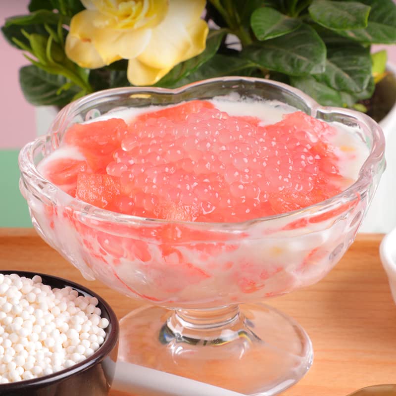 Miniatura 7 de Sago, leche de coco, rocío de sagú, granos de sagú, fruta de mango cruda, ingredientes, ingredientes de postre de té con leche14.1oz