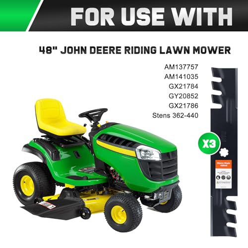Image of Grasscool D140 Blades for GY20852 E140 LA145 D160 S170 E170 E160 Z355e D155 Z255 LA130 Deck Lawn Mower(Toothed Mulching)