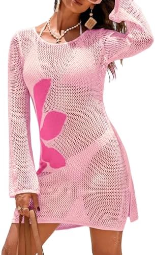 Dokotoo Womens Summer Swimsuit Cover up Crochet Beach Floral Holl...
