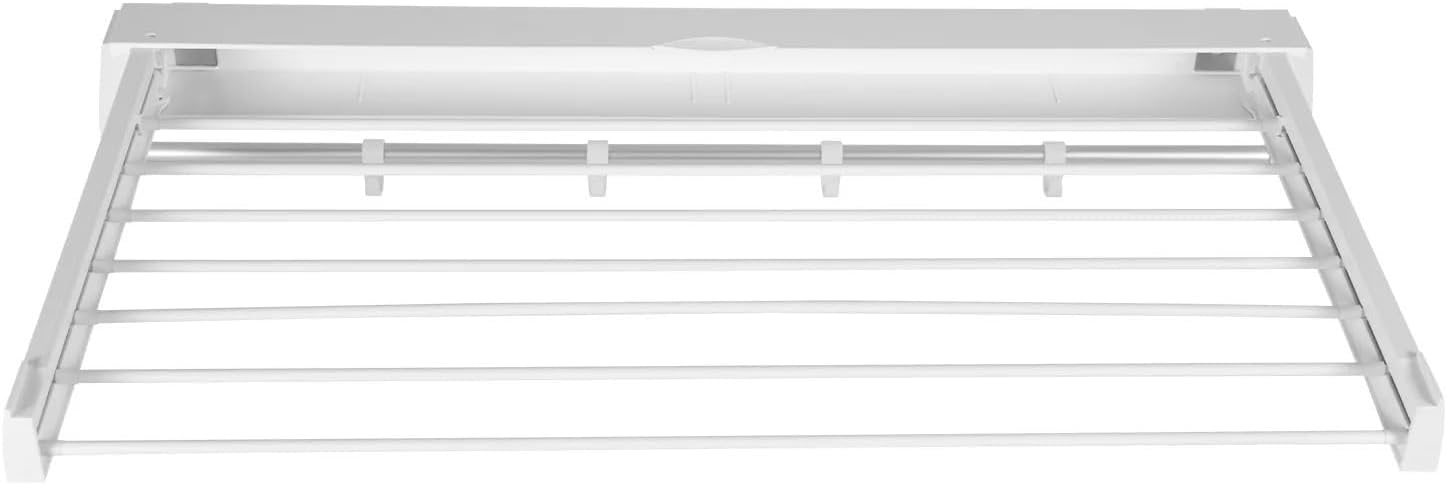 Compatible 7-Rod Foldable Wall Mount Drying Rack Retractable Invisible Laundry Hanger