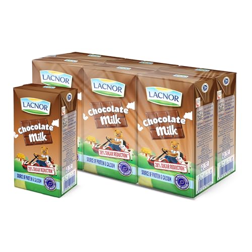 Lacnor Essentials Chocolate Milk 100% Natural Rich in Vitamin and Calcium 125 ML Pack of 6