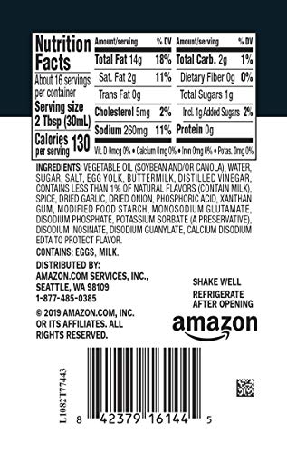 Amazon Brand - Happy Belly Ranch Dressing, 16 fl oz (Pack of 2) - image 2