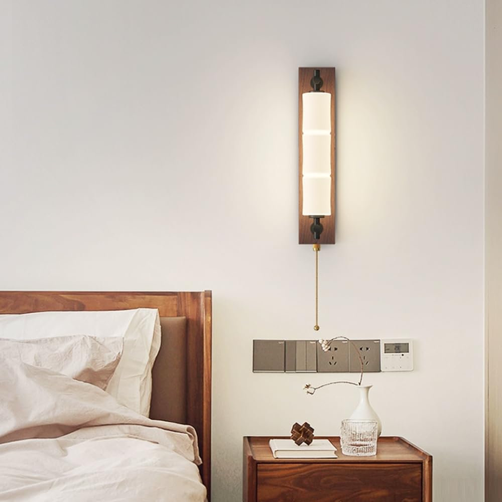 Lampada da parete con sorgente luminosa 24 W, lampada in stile industriale nordico, applique in legno PE a testa singola, lampade a for sala pranzo, camera letto, soggiorno