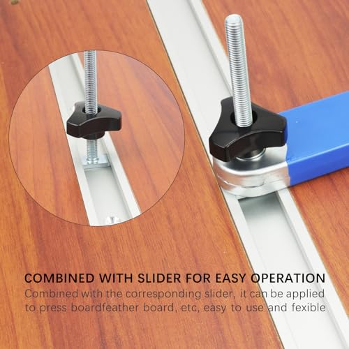 BIGP 2 Stück T Nut Schiene M8 400mm, Aluminiumlegierung T-Track T Profil, Montageschiene Gleitschiene, mit M8/M6 Schieber, M8 Kunststoffgriff, 8 Selbstschneidenden Schrauben (Silber)