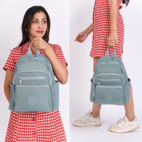 Image of TS WITH TECHSUN Stylish Lightweight Water Resistant Backpack for Women Girls | Anti-Theft Adjustable Shoulder Strap Bag | Multipocket Daypack for Travel, Shopping, Office, Work