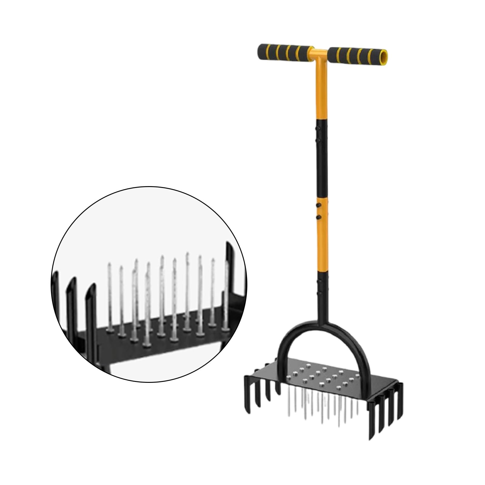 Herramienta De Aireación Jardín con En T Y 16 Púas Acero Carbono Aireador Césped para Uso En Jardinería Doméstica Aireador Jardín Profesional Eficiente