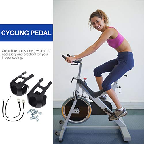 BESPORTBLE Pedais da Bicicleta Com Clips Dedo Do Pé Gaiola E Tiras De Fitness Exercício Spin Bike Pe