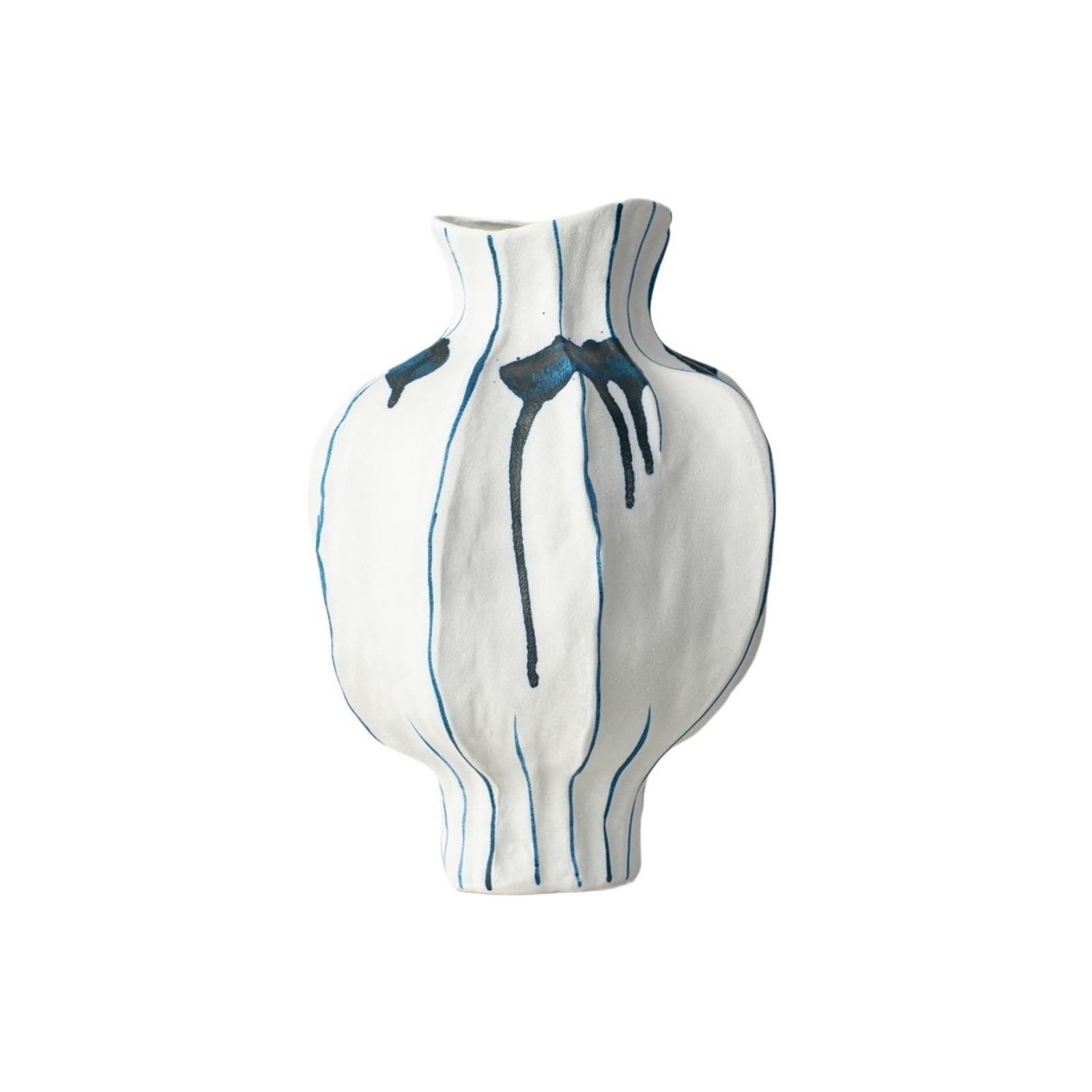 guiling-1986 Vases Decor Abstract Ink Ceramic Vases Modern Faceted Decorative Vase for Living Room, Bedroom, Office Flower Vases(Medium)