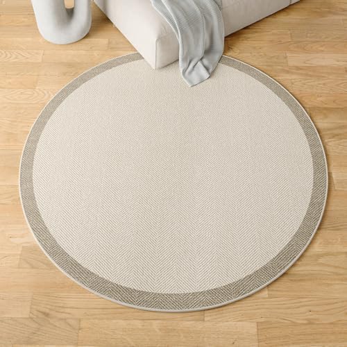 Tapis rond à lignes imperméable fini les taches sous la table