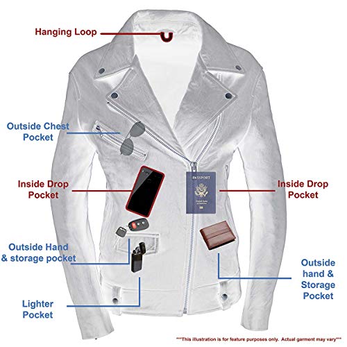 Milwaukee Leather Women's Maiden Aqua Premium Sheepskin Motorcycle Fashion Leather Jacket with Studs SFL28402