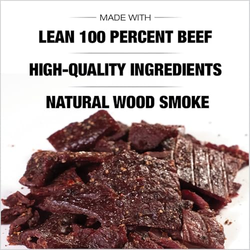 image for Old Trapper Beef Jerky, Peppered 8 Ounce Pack, Spicy Meat Snacks for L