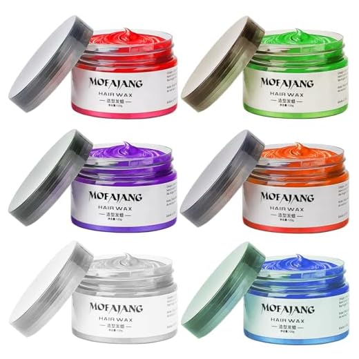 Temporary Hair Color Dye for Girls Kids, Hair Wax Color Girl Toys Gifts for Age 4 5 6 7 8 9 Birthday,Party, Cosplay DIY, Children's Day, Halloween, Christmas (6 Colors-Red Orange Purple Blue Green Gray)