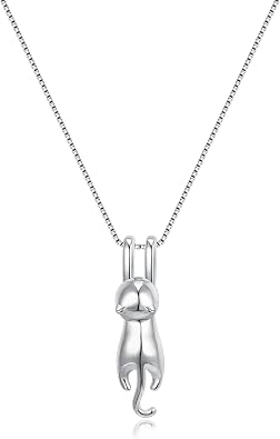 Dainty Cute 925 Sterling Silver Cat Pendant Necklaces Jewellery Gift for Women Cat Lovers Birthday/Anniversary/Christmas