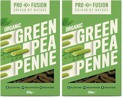 Profusion Organic Green Pea Penne Pasta - High in Plant-Based Protein & Fibre - Grain Free, Gluten Free, GMO Free - Suitable for Vegan & Paleo Diets (Pack of 2)