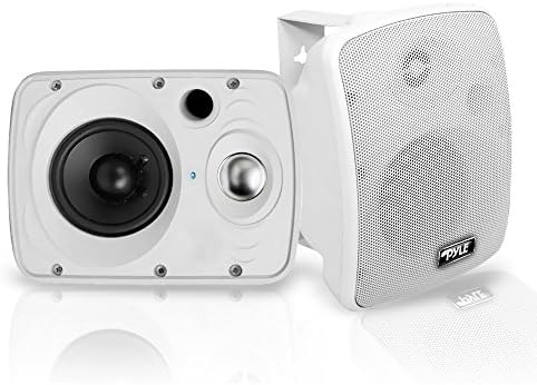 Pyle Outdoor Waterproof Wireless Bluetooth Speaker - 6.5 in 800 Watt Pair 2-Way Weatherproof Wall/Ceiling Mounted Dual Speakers w/Heavy Duty Grill,Universal Mount,Patio,Indoor Use PDWR64BTW,White