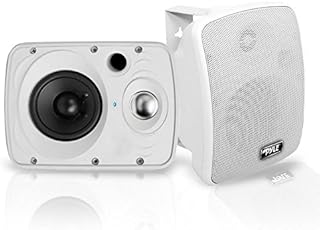 Outdoor Waterproof Wireless Bluetooth Speaker - 6.5 in 800 Watt Pair 2-way Weatherproof Wall/Ceiling Mounted Dual Speakers w/Heavy Duty Grill,Universal Mount,Patio,Indoor Use-Pyle PDWR64BTW,White