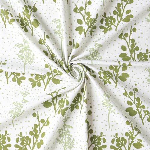 Image of HOMEMONDE Cotton Curtain for Window - Floral Printed Room Darkening 6 Feet Curtain, Rod Pocket Top Style 1 Piece - (Botanic Hush, 72 Inch)