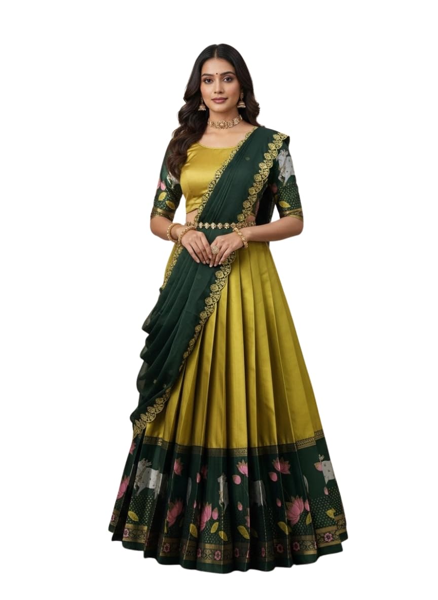Beautiful UnStitch South Indian Lehenga Choli for Women-image-30