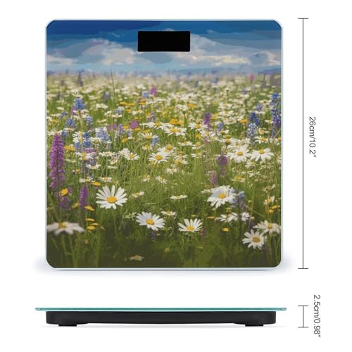 Báscula digital para baño Spring Meadow flores vidrio templado miniatura 2