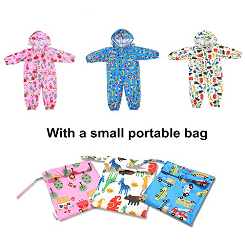 Jiamy Toddler Rain Suit With Hood Kids Waterproof Coverall Baby One Piece Outdoors Rain Wear Yellow 1-3 Years #TOP5