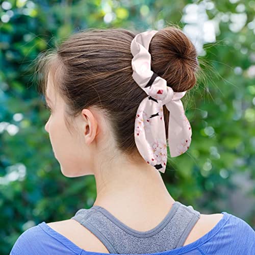 Lot de 6 foulards à cheveux avec nœud en ruban pour femmes et filles style cygne blanc et fleurs