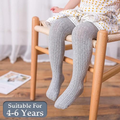 Image of SYGA Baby Tights For Girls Soft Cotton Infant Leggings Toddler Solid Knit Stockings Socks Newborn Warm Crochet Pants