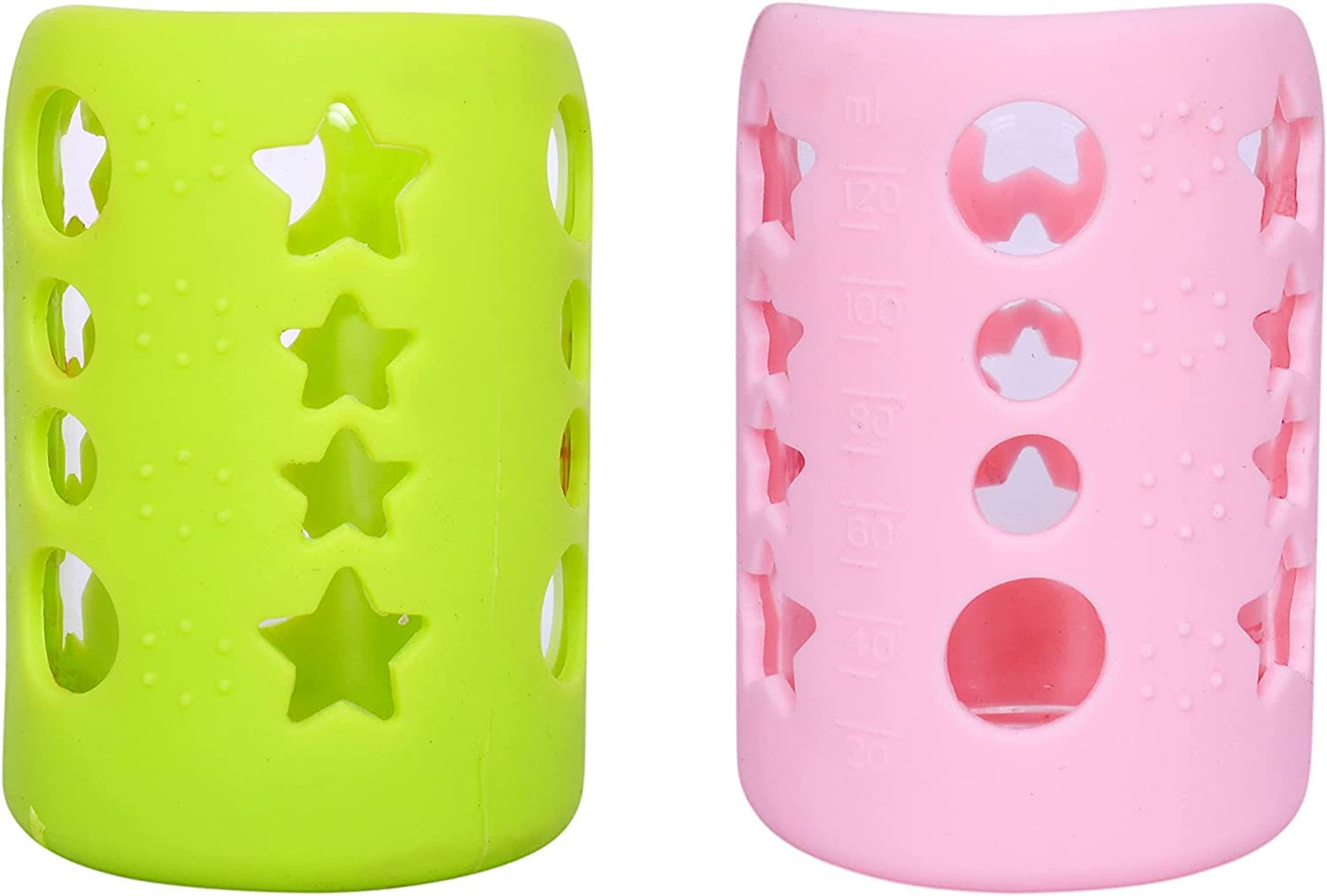 Ganpati Enterprises Baby Feeding Bottle Silicone Warmer Cover/Sleeve Holder/Insulated Protection for Newborns/Infants/Babies (Pack of 2 - Multicolor, 120ml)-image-8