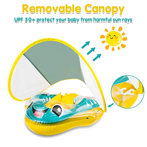 (53 OFF) Inflatable Pool Float W/ Sun Canopy for Baby 11.74 Coupon
