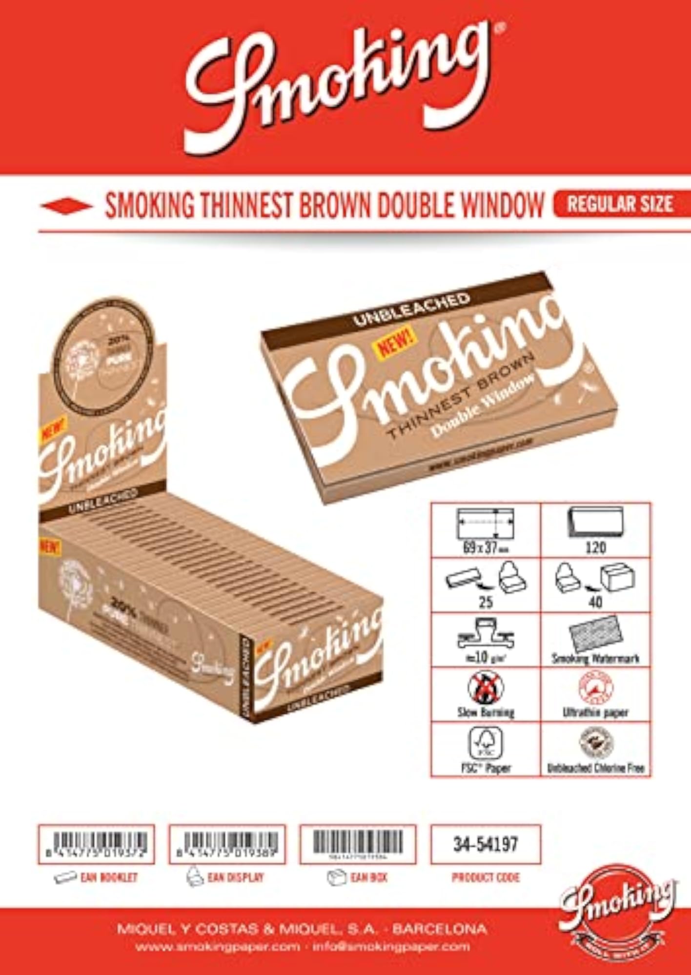 Regular Double Window Cigarette Rolling Paper Pack of 2 Booklets