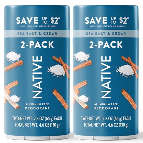 Native Sea Salt & Cedar Twin Pack Deodorant Bundle 2 x 2.3 oz